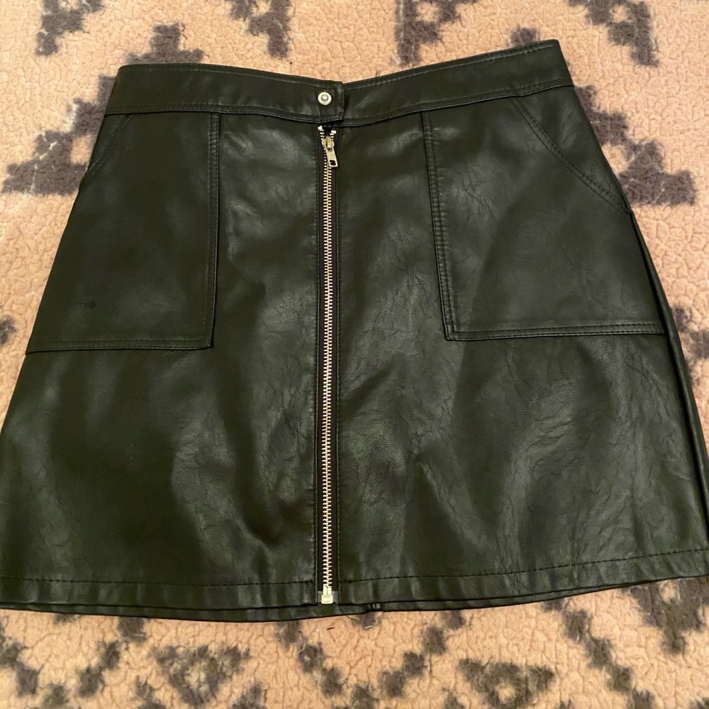 Black leather skirt